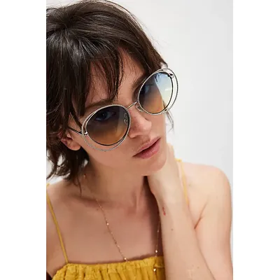 Blossom Novelty Oversized Sunglasses at Free People in Silver