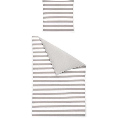 Bettwäsche BIERBAUM "3121", grau (kitt), B/L: 135cm x 200cm, , Seersucker, B/L: 80cm x 80cm, Seersucker, Obermaterial: 100% Baumwolle, Bettwäsche, Seersucker, 100 % Baumwolle, pflegeleicht, bügelfrei