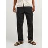 Jogginghose JACK & JONES "JPSTKANE SUMMER JOGGER SN", Herren, Gr. XL, N-Gr, schwarz, Web, Obermaterial: 74% Baumwolle, 26% Leinen, unifarben, modisch, relaxed fit knöchellang, Hosen