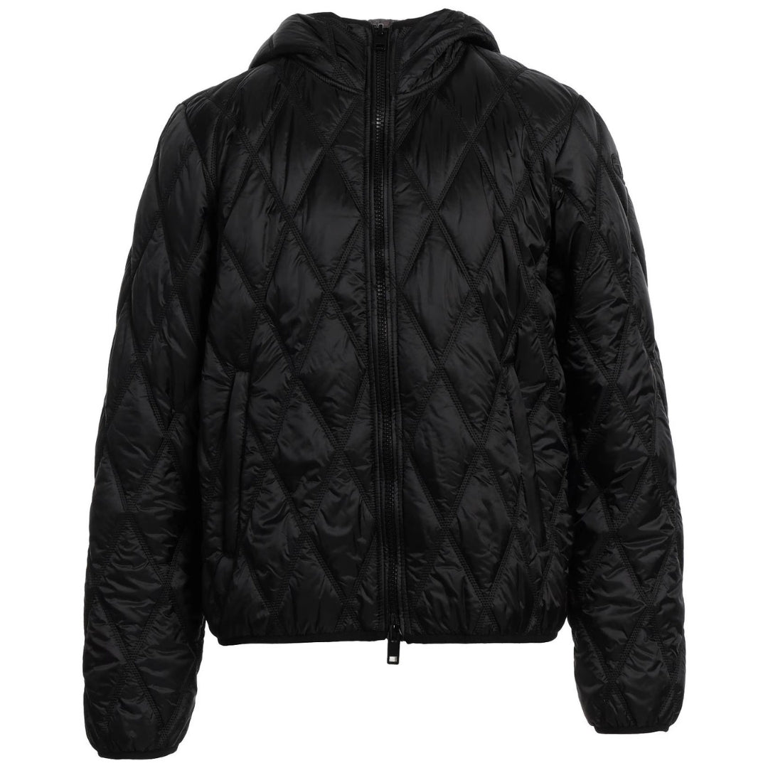 Diesel Mens Quilted Black Hooded Coat Polyamide - Size Medium | Diesel Sale | Discount Designer Brands