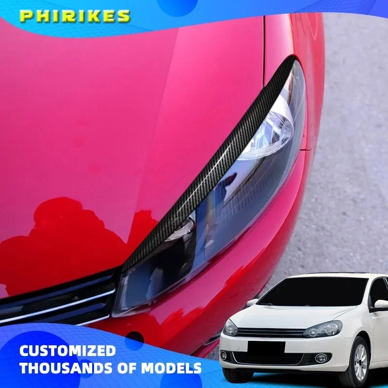 Paar Auto Scheinwerfer Augenbraue Augenlider Aufkleber Trim Abdeckung Für Volkswagen Für VW GOLF 6 VI MK6 GTI GTR GTD 2008-2013 zubehör Image
