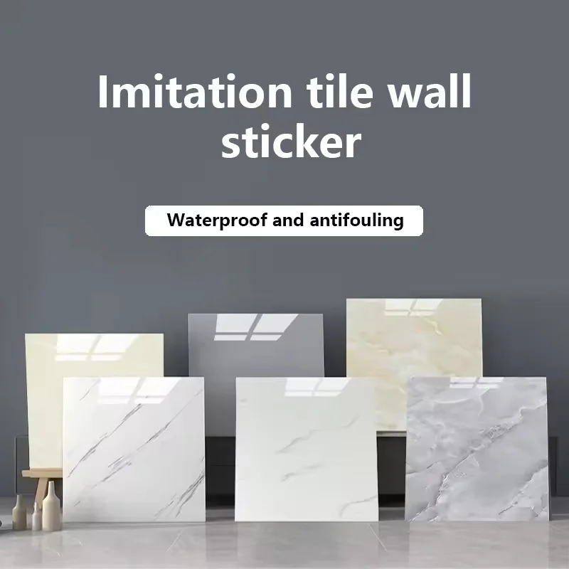 10 Stück Wandaufkleber, selbstklebende Fliesen, Bodenaufkleber, Marmor, Badezimmer, Boden, Tapete, wasserdichtes PVC, Schlafzimmer, Wohnzimmer, Dekor