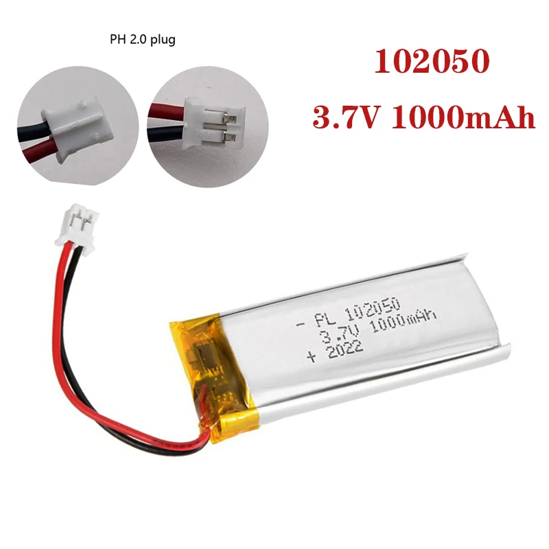 102050 3.7V 1000mAh Lipo Zellen Lithium Polymer Wiederaufladbare Batterie für GPS Aufzeichnungs Stift LED Licht Schönheit Instrument mit PCB Image