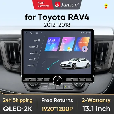 Junsun 13.1" Wireless CarPlay for Apple Android Auto Car Radio For Toyota RAV4 2012-2018 Multimedia GPS Stereo 8 core RDS 4G