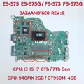 E5-575G F5-573 Scheda madre del computer portatile per Acer E5-575 \ZAA X32 DAZAAMB16E0 REV:E CPU: