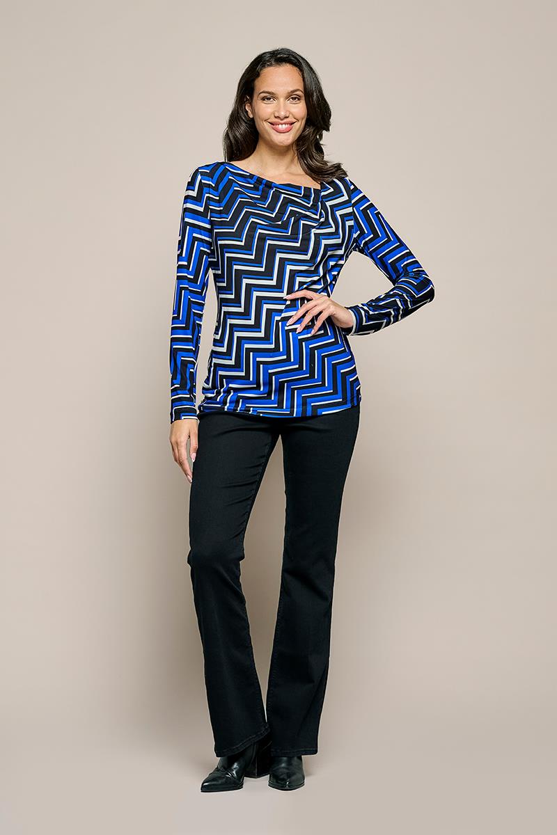 Caitlin Print Top Kobalt / Schwarz Image