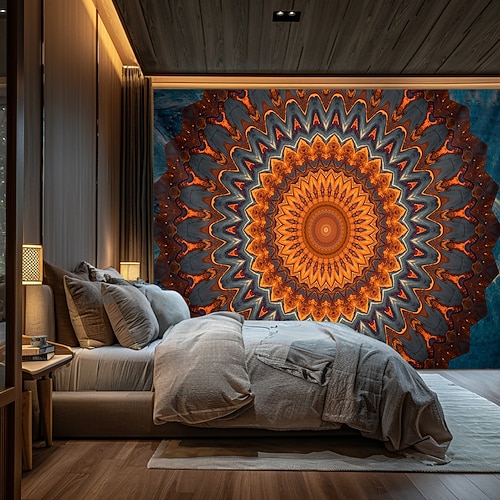 Mandala Bohemian Wandteppich Wandkunst Großer Wandteppich Wandmalerei Fotohintergrund Deckenvorhang Wohnraum Schlafzimmer Dekoration Image
