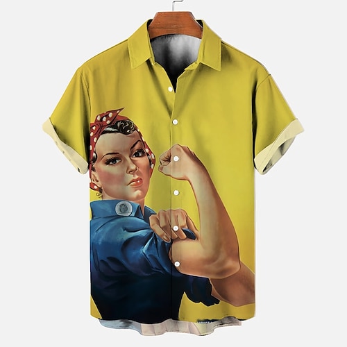 Bluse / Hemd Retro Poster Retro-Mädchen 1950er Retro Vintage Grafik für Herren Erwachsene 3D-Druck für Maskerade Täglich Urlaub Party Image