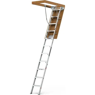 Aluminum Attic Ladder - Lightweight and Portable, 375-pound Capacity Convenient Access to Your Attic
