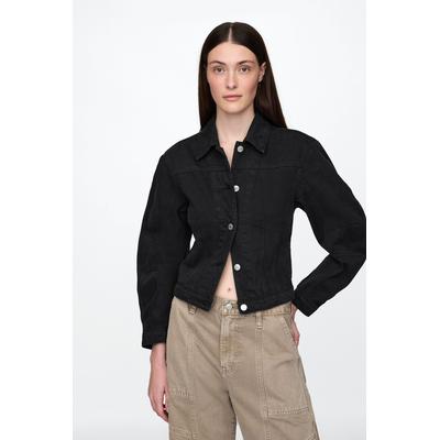 Gap Womens Black UltraSoft Barrel-Sleeve Cropped Jacket - Black