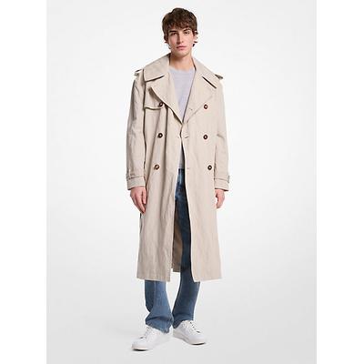 Michael Kors Inox Oversized Cotton Blend Trench Coat Natural S