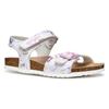 Sandale GEOX "J ADRIEL GIRL", Kinder, Gr. 24, weiß, lila bedruckt, Synthetik, bedruckt, modisch, Schuhe, Mädchen Sandale, Sommerschuh mit Fußbett