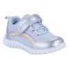 Sneaker RICHTER "Wallaby WMS: Mittel", Kinder, Gr. 30, silber, sky (rainbow), Textil, Lederimitat, kontrastfarbene Details, sportlich, Schuhe, Klettschuh mit Regenbogen-Print, Größenschablone zum Download