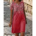 Robe Mini Femme Robe Décontractée T-shirt Robe Tee Robe Shift Robe d'été Élégante Stylée Formelle Vacances Travail Décontractée Lin semblable Coupe régulière Graphique Géométrique Manches courtes Col