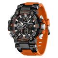 SANDA – Montre digitale homme avec grand cadran, sport extérieur, lumineuse, alarme, calendrier, chronographe