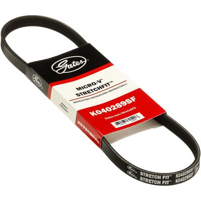 Gates Serpentine Belt EPDM & Nylon Cord V-belt Micro-V Series, Air Conditioning, Lifetime limited warranty K040289SF