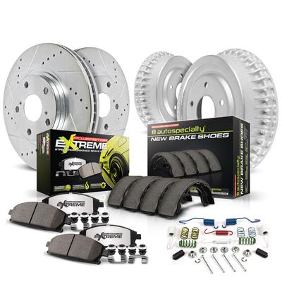 Powerstop Brake Disc & Drum Kit Z26 Street Warrior Carbon-Fiber Ceramic Series, Front Rear, K15161DK-26