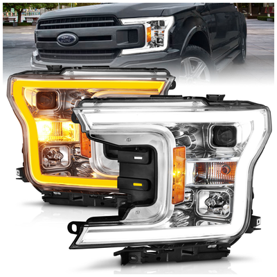 Anzo Headlight Clear Lens, Chrome Interior Projector Series, Driver & Passenger Side, 1-year limited warranty 111510