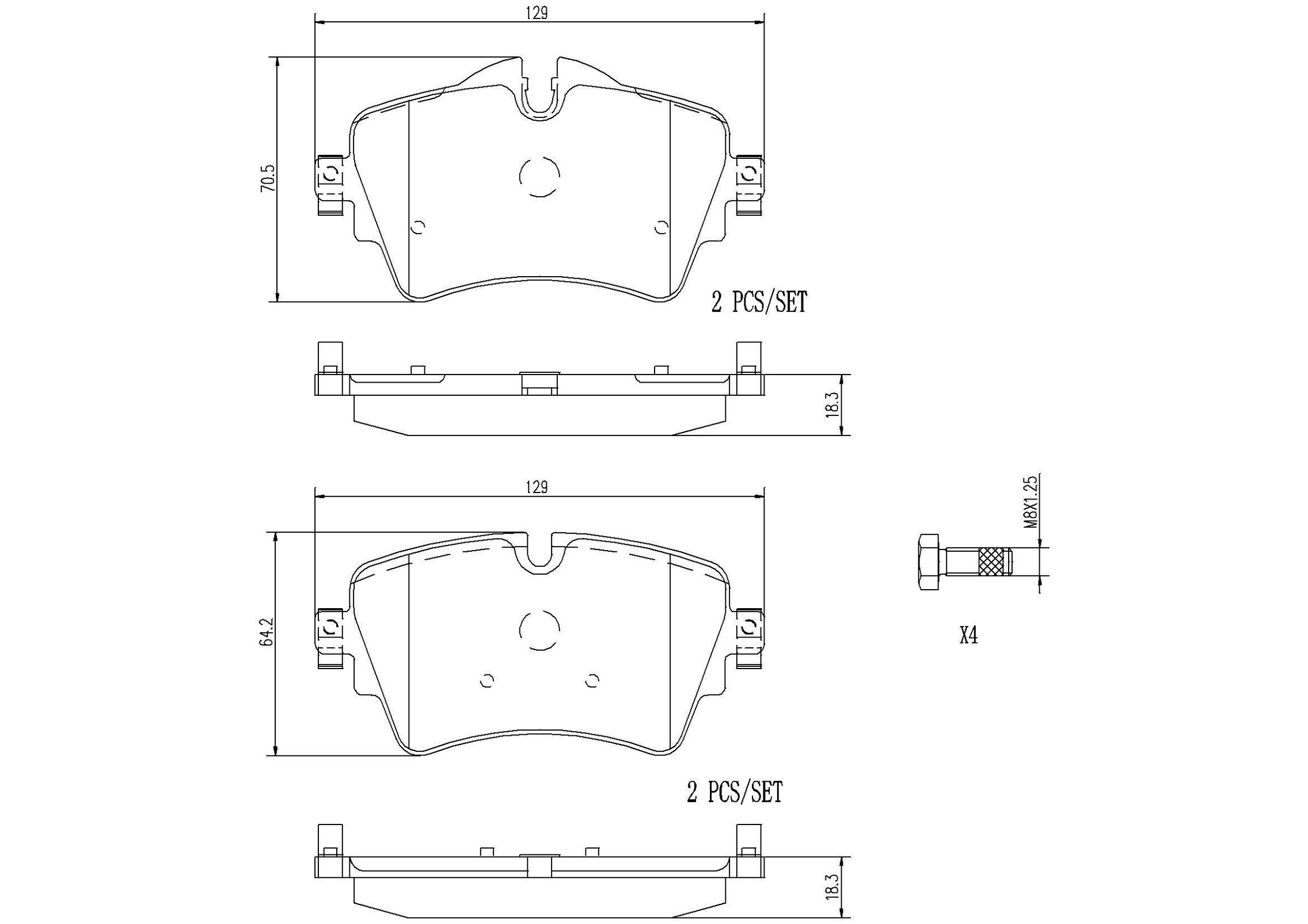 Brembo Brake Pad Set NAO Series, Front, 2-year limited warranty P06092N