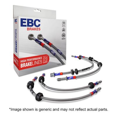 EBC Brake Line Braided stainless steel High Performance Series, Front & Rear, Lifetime Limited Warranty BLA7224-3L