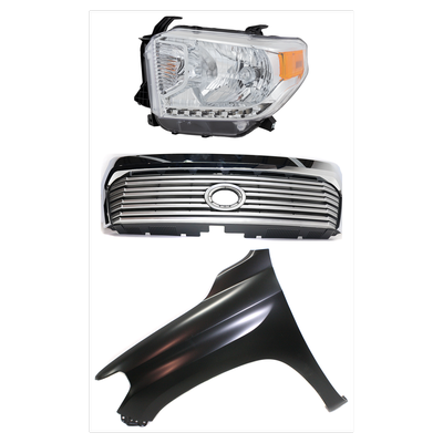 Replacement Grille Assembly Plastic Painted Silver Shell with Gray Insert Grille, 1-year unlimited-mileage warranty KIT-031323-43802
