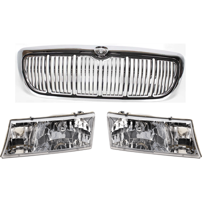 Replacement Grille Assembly Plastic Chrome Shell with Painted Black Insert Grille, 1-year unlimited-mileage warranty KIT-071624-33