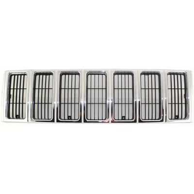 ReplaceXL Grille Assembly Plastic Chrome Shell with Black Insert Grille, 1-year unlimited-mileage warranty J070101