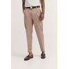 Bundfaltenhose BUGATTI, Herren, Gr. 34, Länge 32, 50, beige, 98% Baumwolle, 2% Elasthan, unifarben, casual, loose fit, Hosen, mit Satin-Stretch