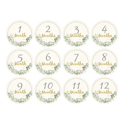 12PCS Baby Photography Birthday Cards 1-12 Month Card Baby Milestone Children Photography Props Birthday Party Decoration Gift