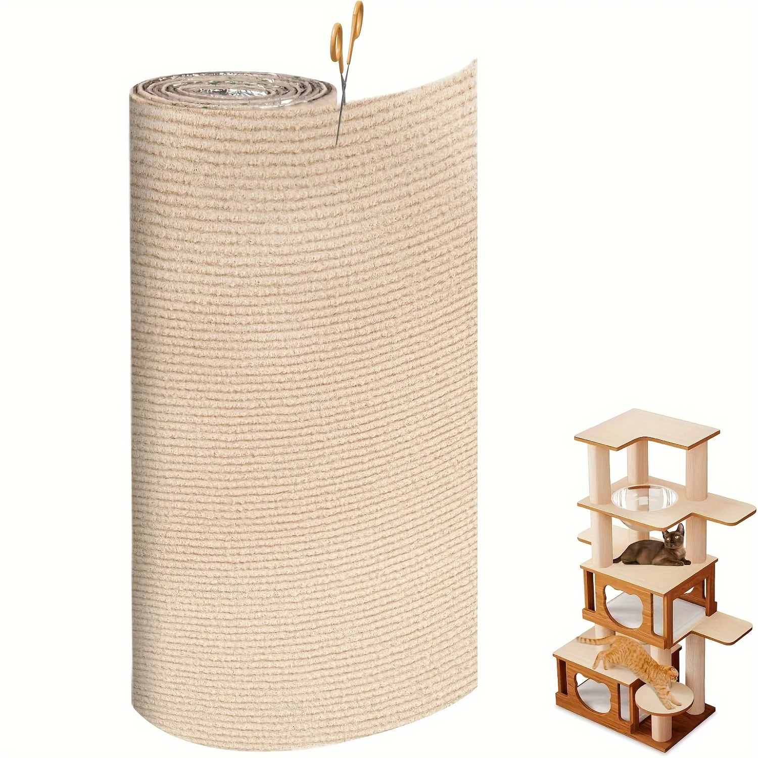 30 x 100 cm selbstklebende, anpassbare Katzenkratzmatte – schützt Möbel und fördert gesunde Krallen Image
