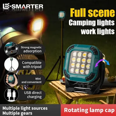 LED-Camping-Taschenlampe, tragbares Flutlicht, mehrere Lichtmodi, kabelloses Notlicht, COB-Arbeitslicht für die Reparatur von Garagen
