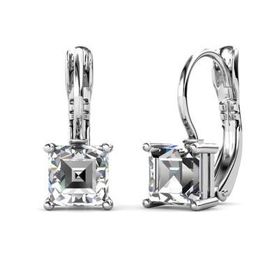 Quadratische Ohrringe - Silber und Kristall Image