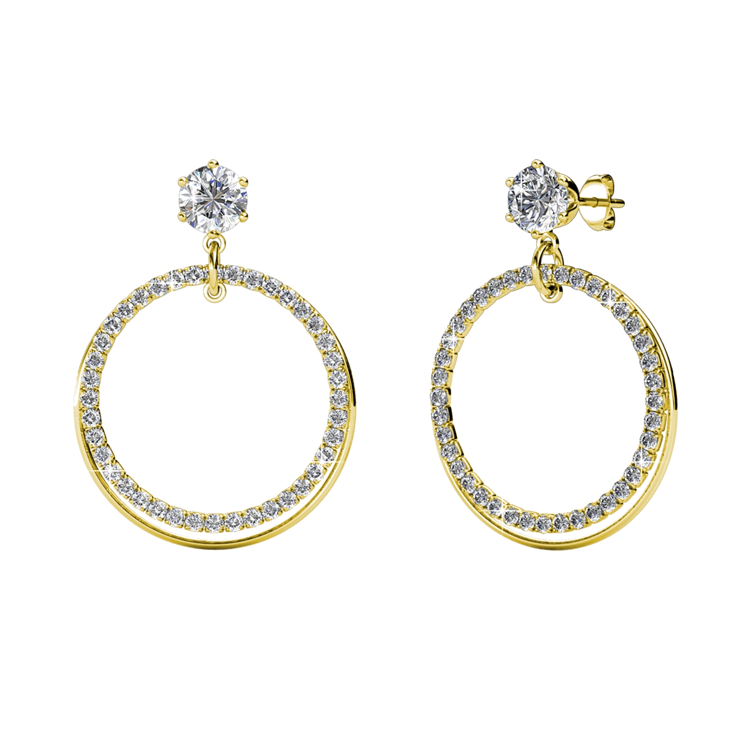 Ariel Ohrringe - Gold und Kristall Einheitsgröße