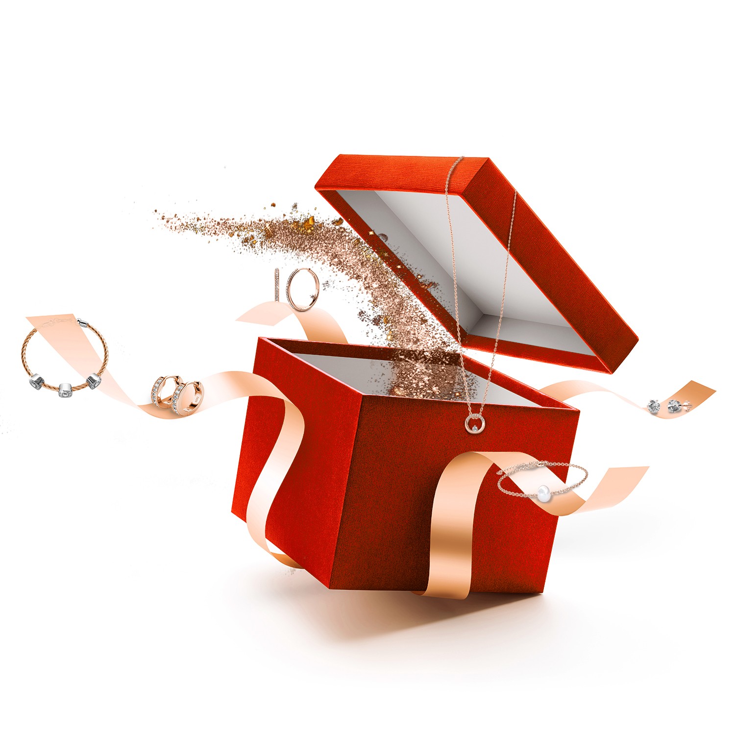 24 Überraschungsjuwelen für den Adventskalender - Roségold und Kristall Image