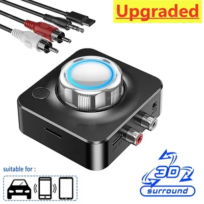 Bluetooth 5,0 Audio empfänger 3D Stereo Musik Wireless Adapter TF-Karte RCA 3,5mm 3,5 Aux-Buchse für Image