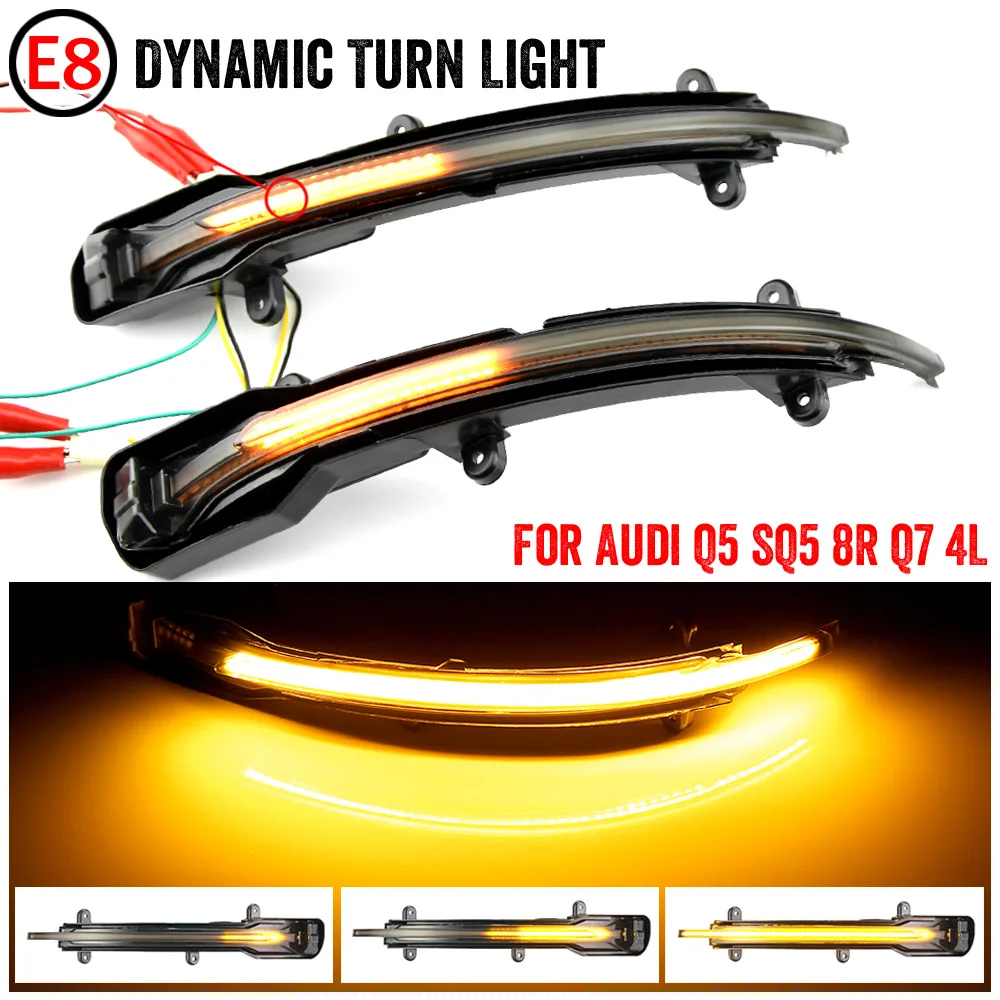2 pezzi indicatore di direzione a LED dinamico per auto per Audi Q5 SQ5 8R Q7 4L indicatore lampeggiante specchietto retrovisore