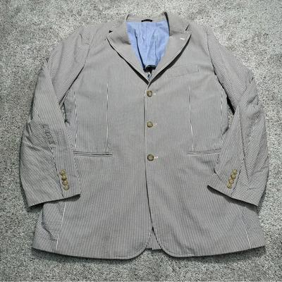 J. Crew Suits & Blazers | J Crew Pinstripe Lightweight Sport Coat - 42l | Color: Blue/White | Size: 42l
