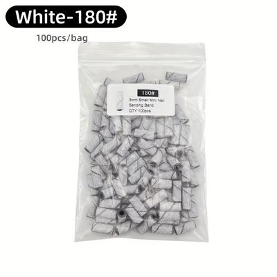 TEMU 100pcs Nail Sanding Band Set, 3.1mm - , Ideal For Manicure & Pedicure, Includes White, Green, Pink, , Purple, Light Blue Bands, Nail Accessories