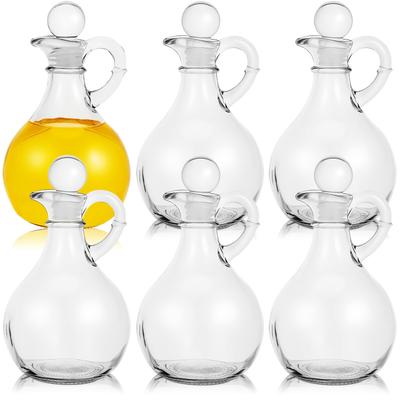 TEMU 6 Sets Glass Oil Bottle With Spout, Olive Oil Dispenser Bottle With Stopper Vinegar Dispenser Set Bottle Pourer Stopper Pot For Syrup Olive Oil Salad Water (elegant Style)