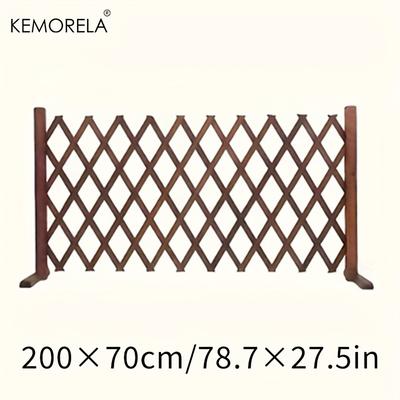 TEMU Kemorela Retractable Wooden Pet Gate For - Anti-corrosion Charcoaled Finish, Indoor Safety Barrier For Home, Bedroom, Doorway & Stairs (120/160/200cm), Dog Gates For Inside