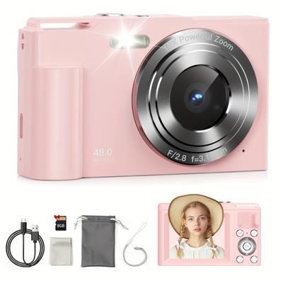 "TEMU Compact 2.4" Digital Camera With Lcd Display, Wide-angle Lens, Manual Control, 1080p Hd Video Recording, Focus - Beginners" Image