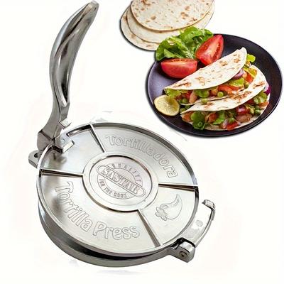 TEMU 1pc Premium 8-inch Aluminum Tortilla Press - Manual Dough Maker For Perfect Round Tortillas, Pie & More - Kitchen Tool With Handle