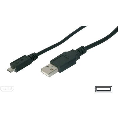 USB-Kabel usb 2.0 usb-a Stecker, USB-Micro-B Stecker 1.00 m Schwarz AK-300110-010-S - Digitus Image