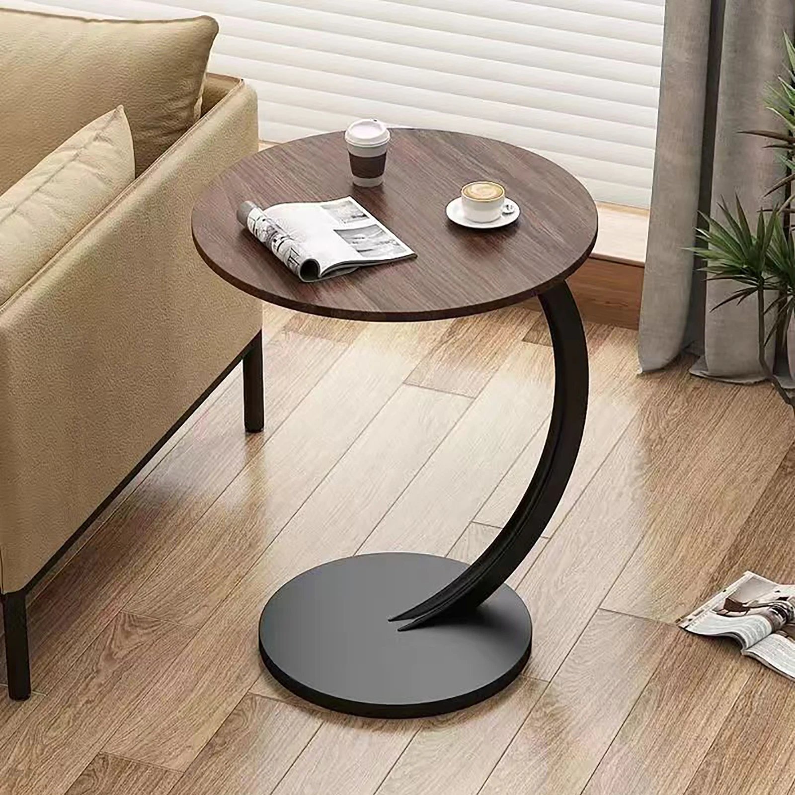 23,6 Zoll Beistelltisch, Beistelltisch, Couchtisch, C-förmiger kleiner Couchtisch Image