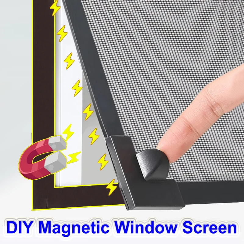 DIY Magnetisches Fliegengitter nach Maß 2025, unsichtbarer Magnetvorhang, selbstklebend für Fenster im Haushalt Image