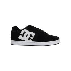 Sneaker DC SHOES "NET", Gr. 45, schwarz-weiß (schwarz, schwarz, weiß), Leder, sportlich, Schuhe