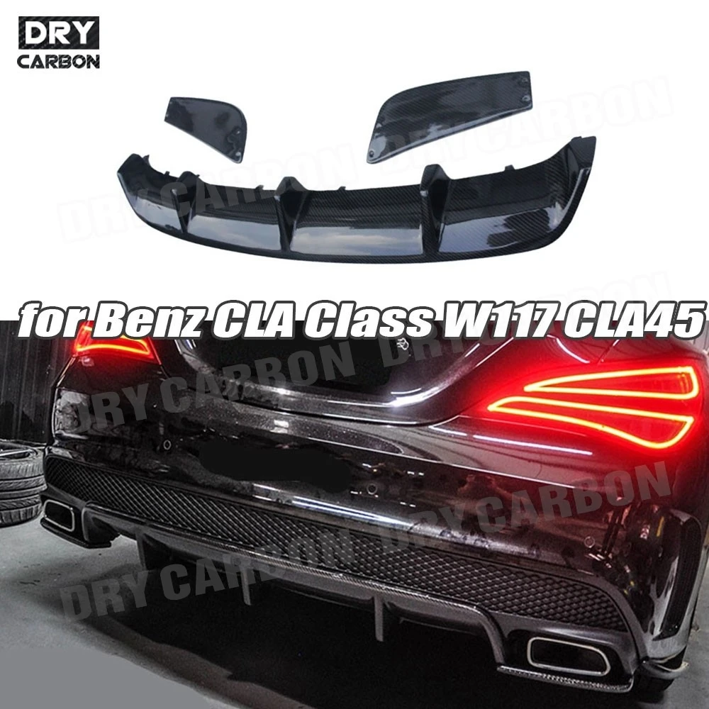Für Mercedes Benz CLA W117 CLA180 CLA200 CLA250 CLA45 Carbon Fiber R Stil Hinten Diffusor CLA45 AMG Paket 2013-2018 Image