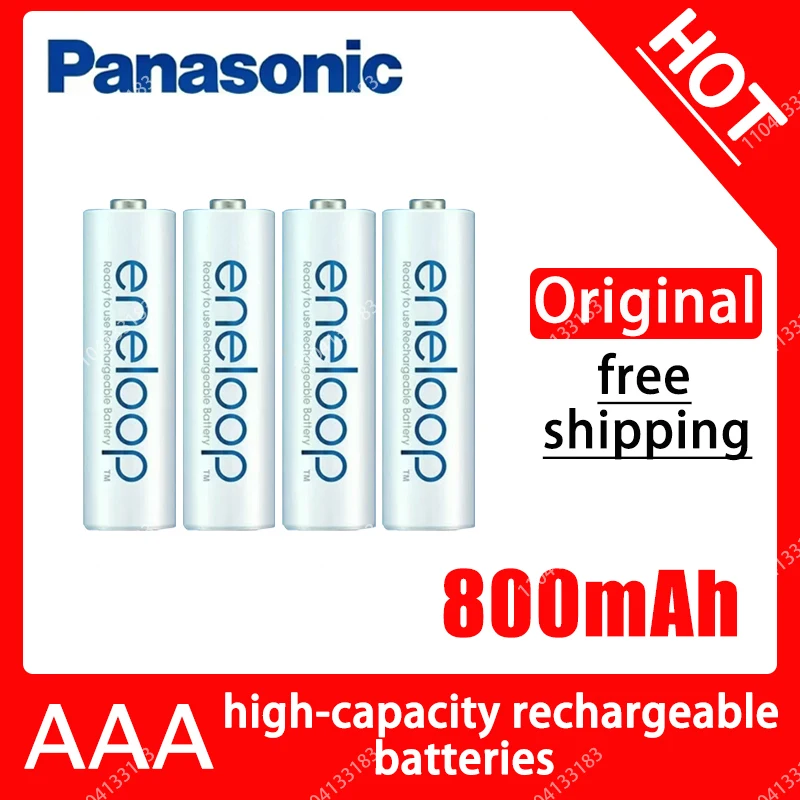 Panasonic Eneloop 800 mAh AAA 1,2 V NI-MH-Akkus für elektrisches Spielzeug, Taschenlampe, Kamera, vorgeladener Akku Image