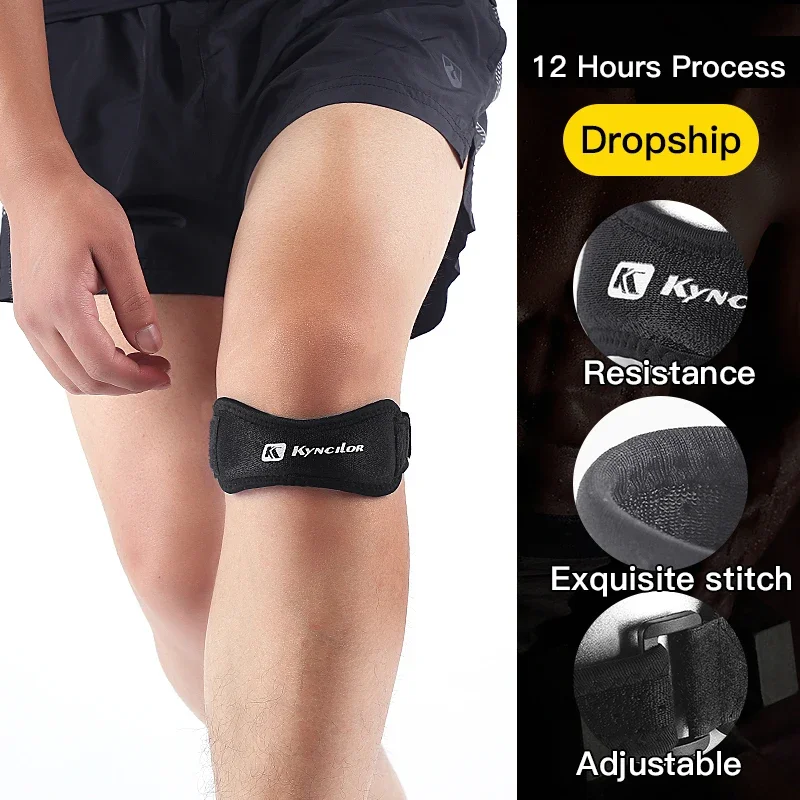 1PC Patella Kniescheibe Band Einstellbare Silica Gel Knie Sehne Strap Protector Knie Pad Laufsport Radfahren Gym Knie Unterstützung Image