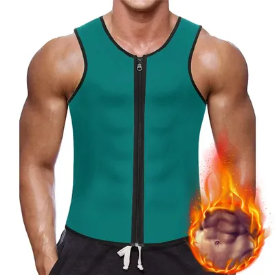 Männer Abnehmen Weste Sauna Schweiß Body Shaper Workout Gewicht Verlust Tank Tops Bauch Control Taille Trainer Fett Brennen Shapewear Image